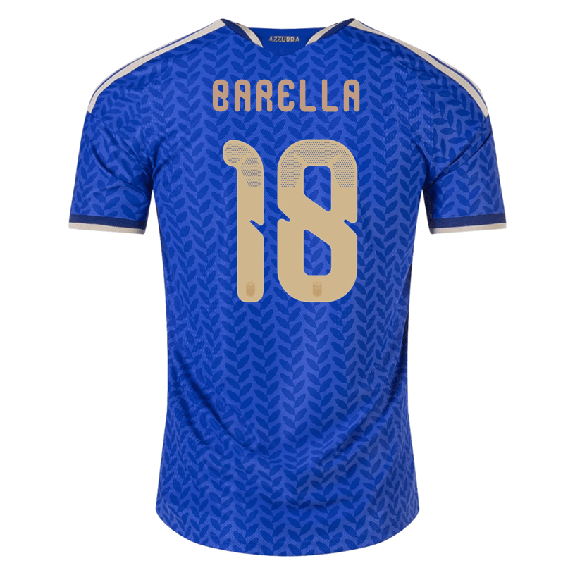 adidas Men's Barella Italy 2026 Authentic Home Jersey (Bold Blue)