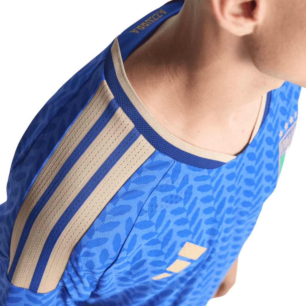 adidas Men's Politano Italy 2026 Authentic Home Jersey (Bold Blue)