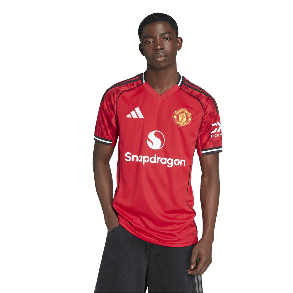 adidas Ugarte Men's Manchester United Home Jersey 25/26 w/ EPL + NRFR Patches (Red)