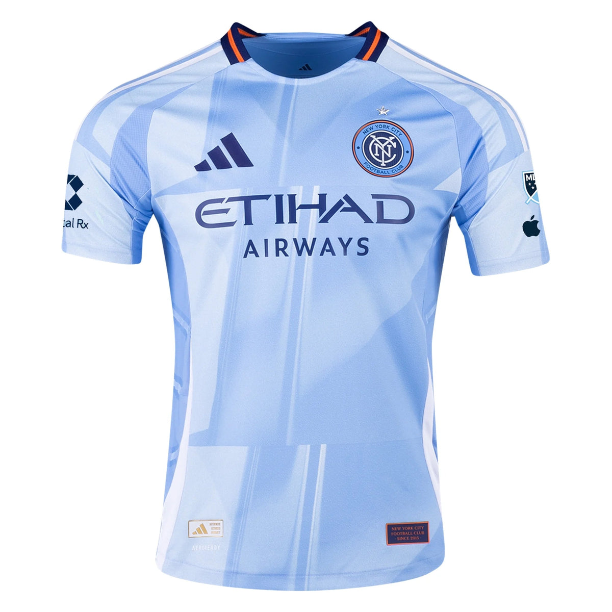 adidas Julian FernÃ¡ndez New York City FC Authentic Home Jersey 25/26 w/ MLS Patches (Bahia Light Blue)
