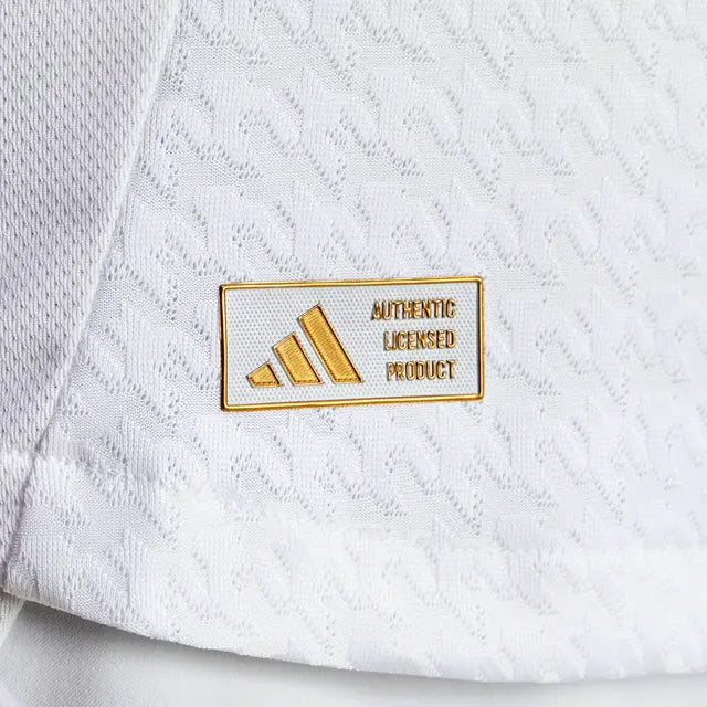 adidas TchouamÃ©ni Real Madrid Authentic Home Jersey w/ La Liga Patches 24/25 (White/Black)