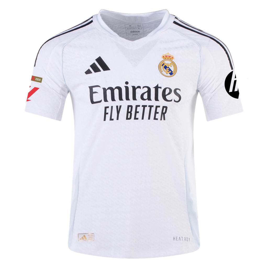 adidas Arda GÃ¼ler Real Madrid Authentic Home Jersey w/ La Liga Patches 24/25 (White/Black)