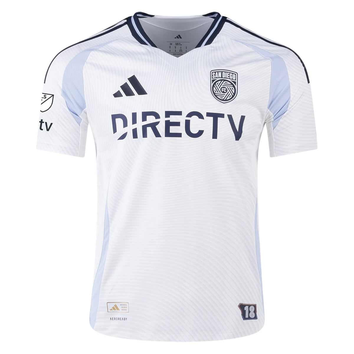 adidas San Diego FC Authentic Luca de la Torre Away Jersey 25/26 w/ MLS & Apple Patch (White)