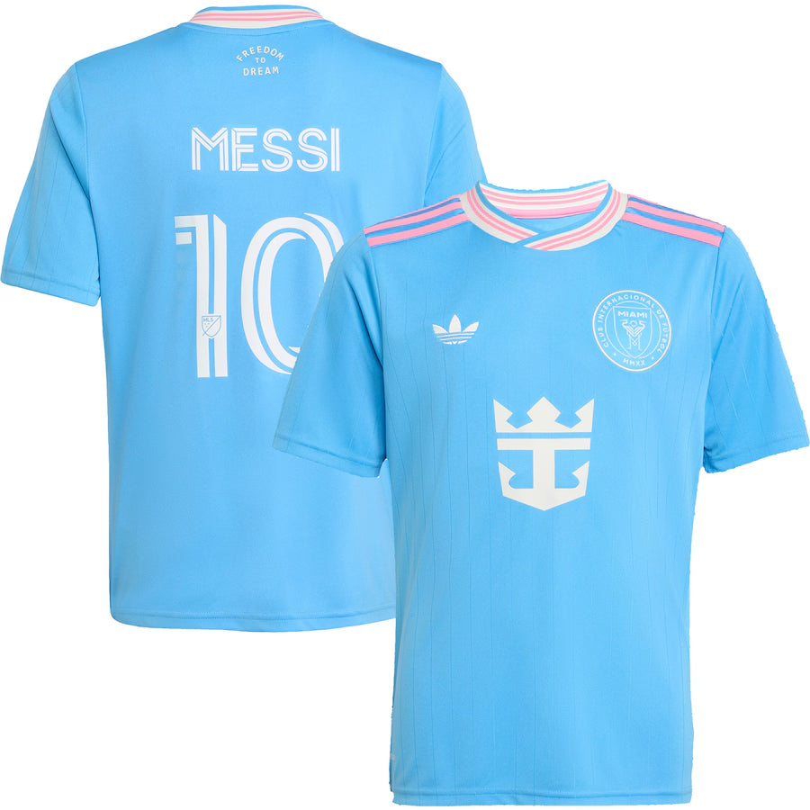 adidas Lionel Messi Youth Inter Miami 25/26 Third Jersey (Blue/Pink)