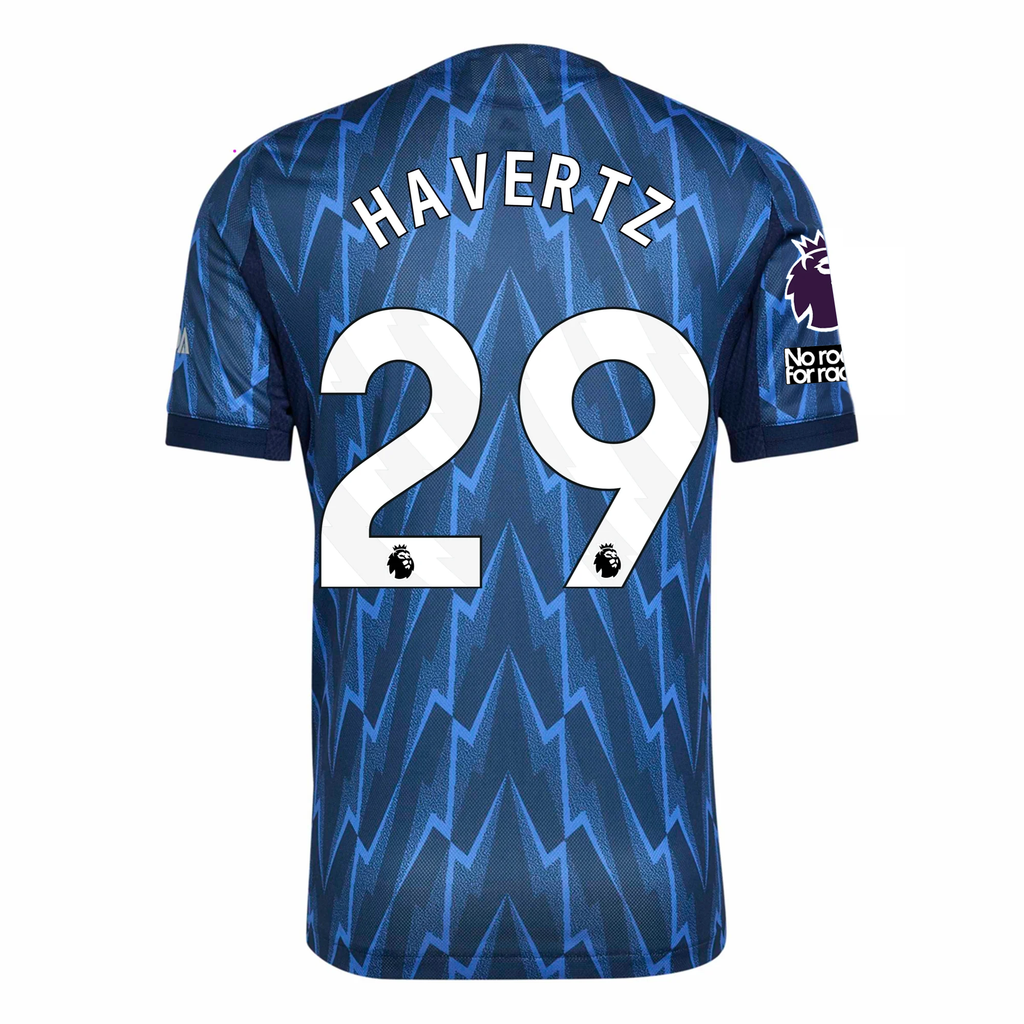 adidas Arsenal Authentic Kai Havertz Away Jersey w/ EPL + No Room For Racism 25/26 (Indigo/Silver)