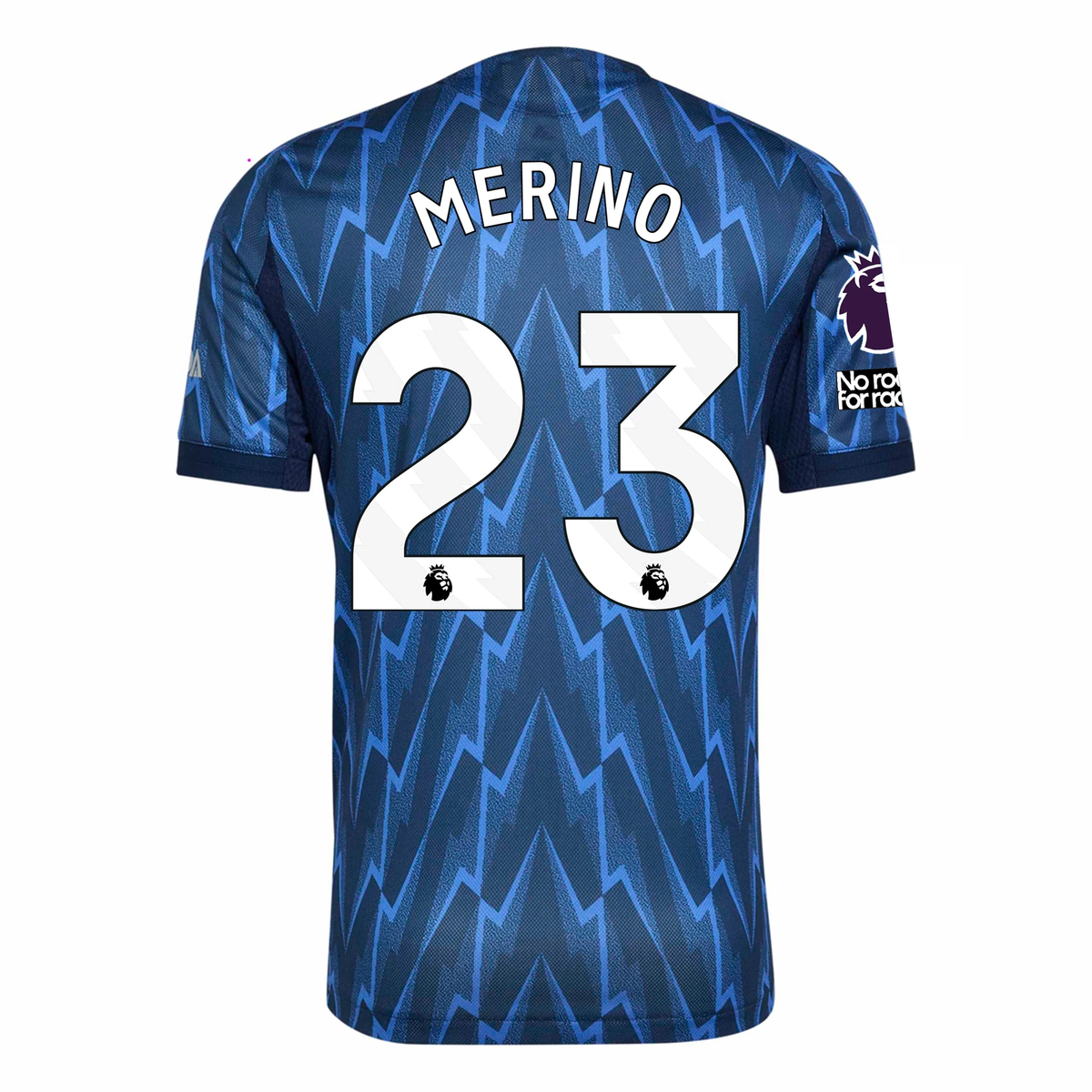 adidas Arsenal Authentic Mikel Merino Away Jersey w/ EPL + No Room For Racism 25/26 (Indigo/Silver)
