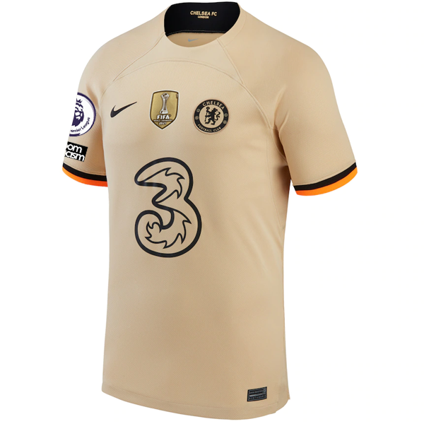 Nike Chelsea JoÃ£o FÃ©lix Third Jersey w/ EPL + No Room For Racism + Club World Cup Patches 22/23 (Sesame/Black)