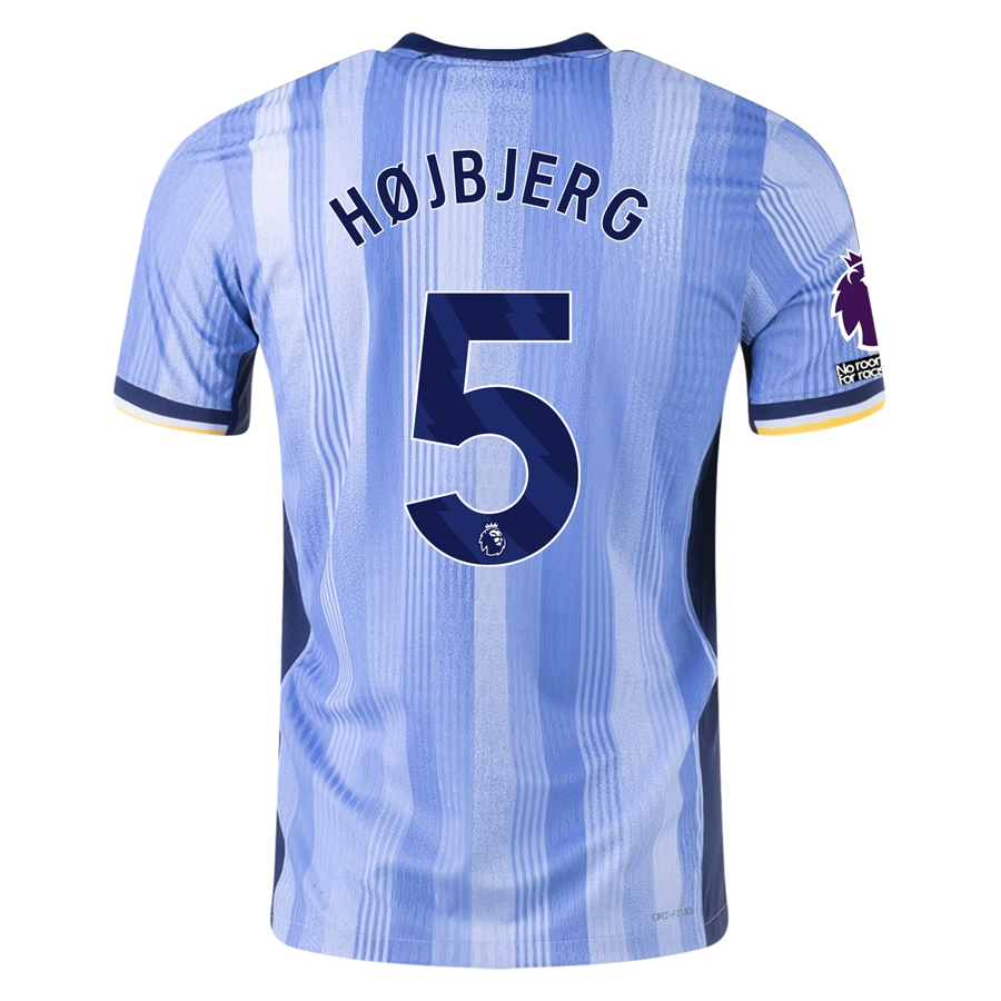 Nike Tottenham Pierre-Emile HÃ¸jbjerg Authentic Away Jersey w/ EPL + No Room For Racism Patches 24/25 (Cobalt Bliss/Binary Blue)