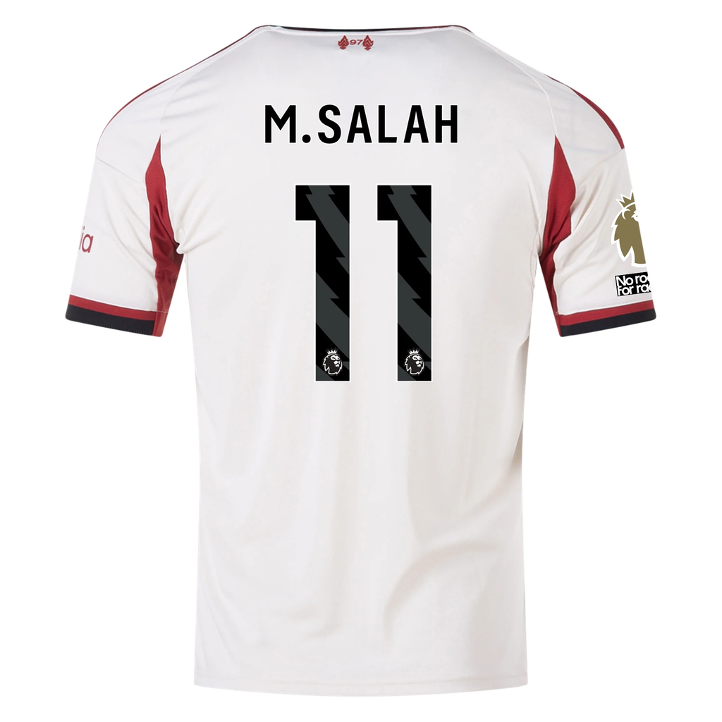 adidas Men's Liverpool Mohamed Salah Away Jersey w/ EPL Champions Patch 25/26 (Wonder White)