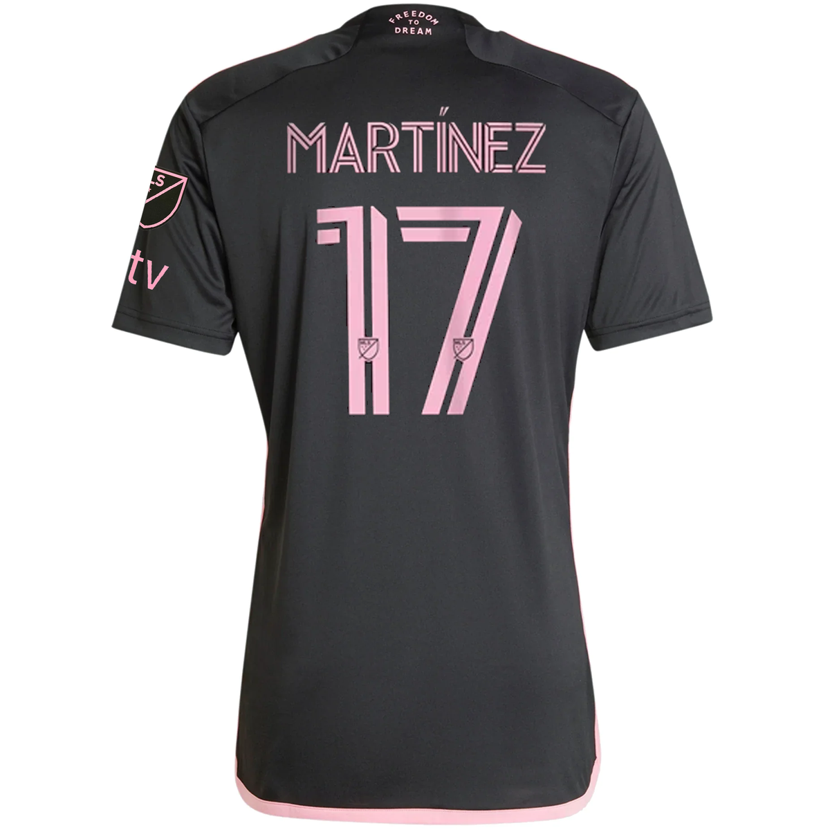 adidas Inter Miami Josef Martinez Royal Caribbean Away Jersey w/ MLS + Apple TV Patches 23/24 (Black/Bliss Pink)