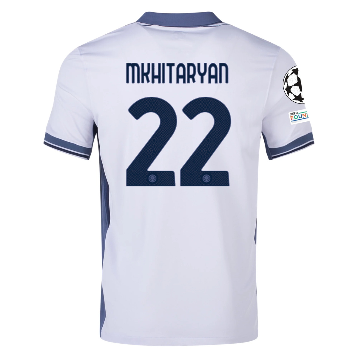 Nike Inter Milan Henrikh Mkhitaryan Away Jersey w/ Champions League + Scudetto Patch 24/25 (Summit White/Iris Whisper)