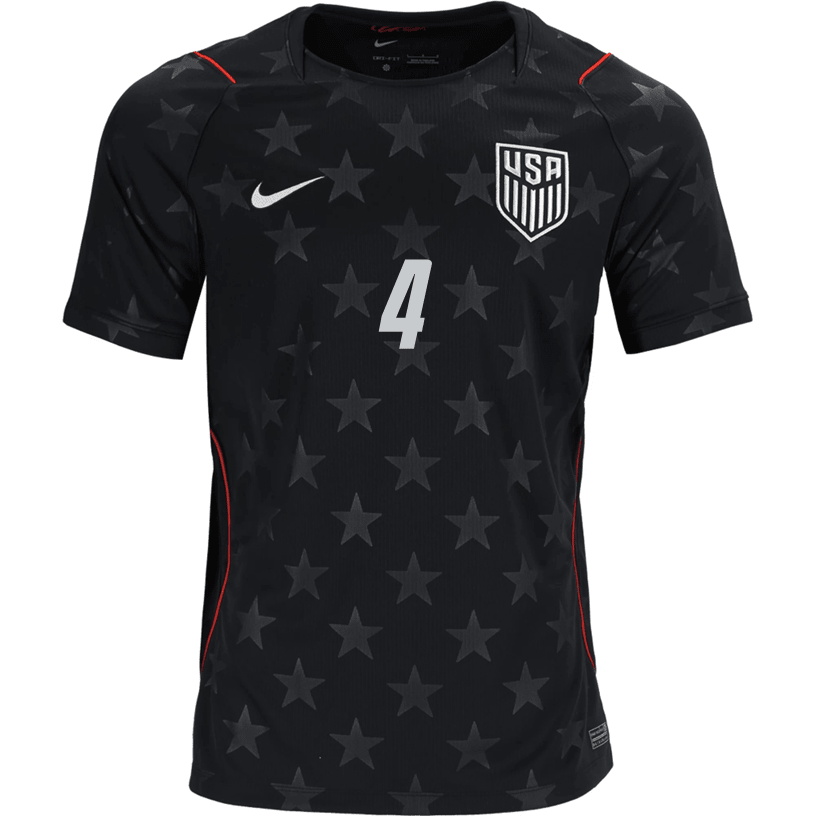 Nike Mens Adams United States Away Stadium Jersey 2026 (Dark Obsidian/Pure Platinum)