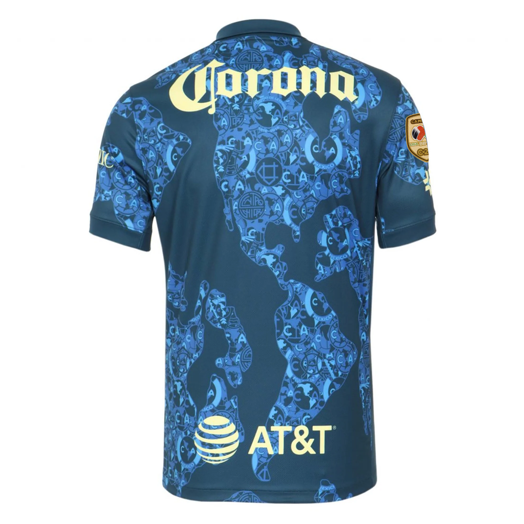 Nike Club America Away Jersey w/ Liga MX C24 Patch 24/25 (Valerian Blue/Lemon Chiffon)
