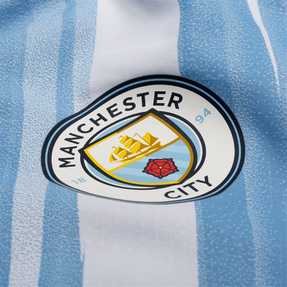 Puma Manchester City Authentic Nico Home Jersey w/ EPL + No Room For Racism Patches 25/26 (Team Light Blue/White)