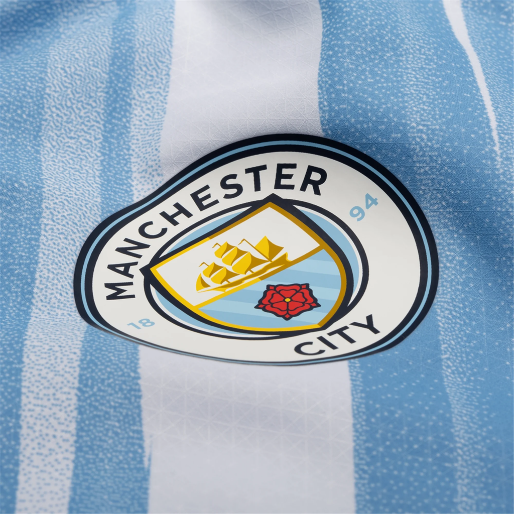 Puma Manchester City Authentic Gvardiol Home Jersey w/ EPL + No Room For Racism Patches 25/26 (Team Light Blue/White)